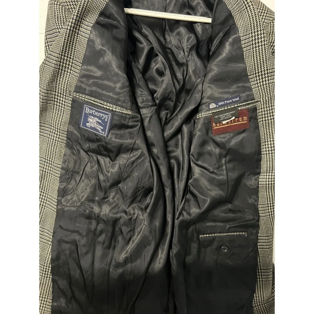 Burberrys Blazer Men 42R Gray Glen Plaid Wool Sport Coat Nordstrom Vintage